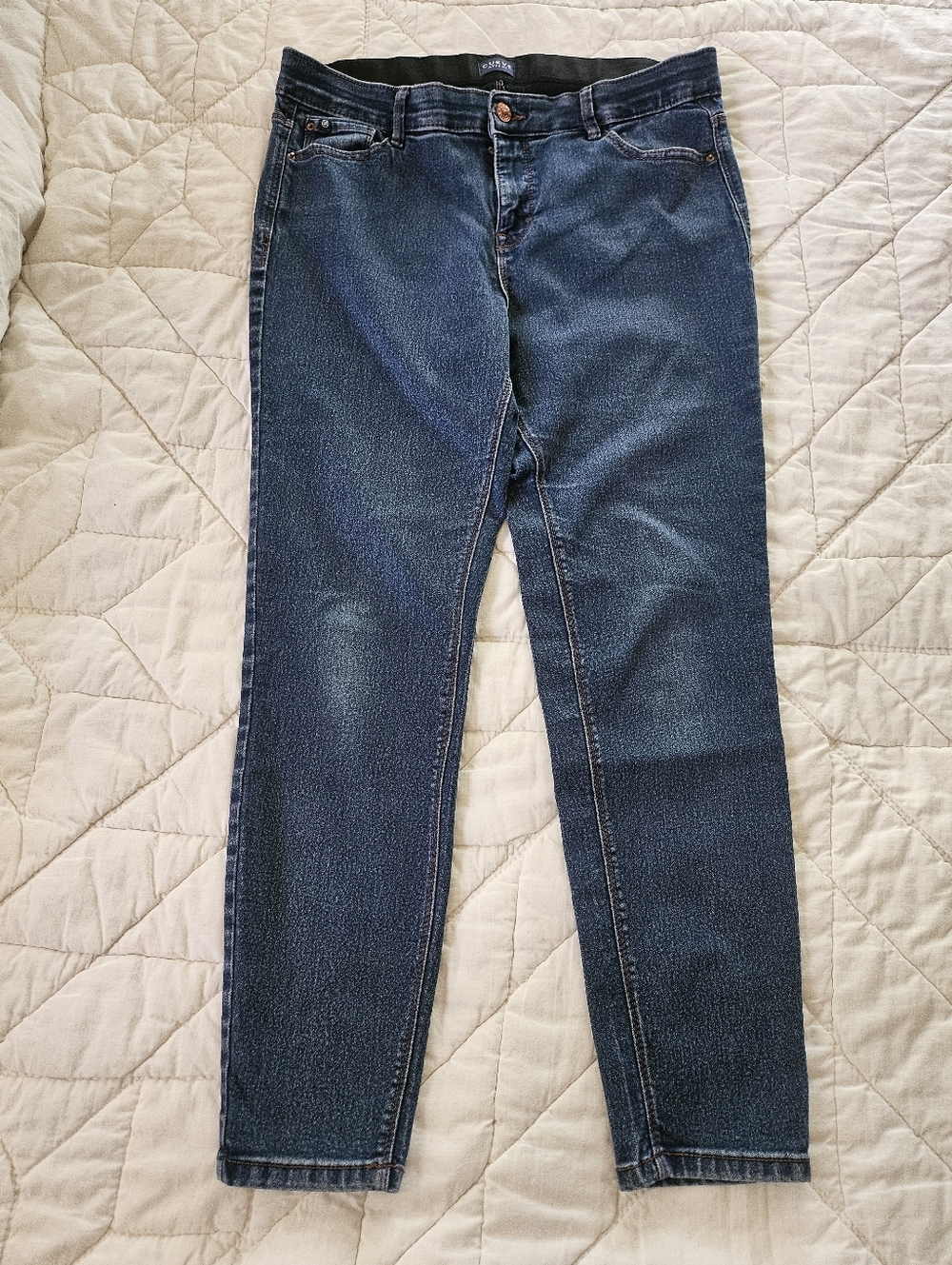 Curve Appeal High Rise Skinny Jeans w/ Comfort Waistband- Size 12/31